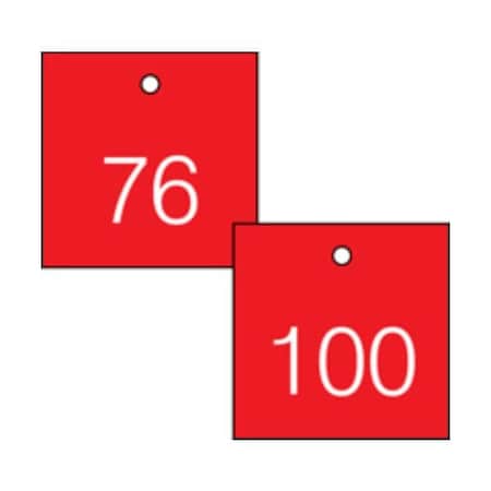 Accuform Engraved Numbered Tags, HS-Laminate, 2-3/4 in W, 25 PK TDG373RD